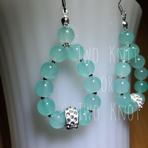 Hand Crafted Silver and Mint Earrings